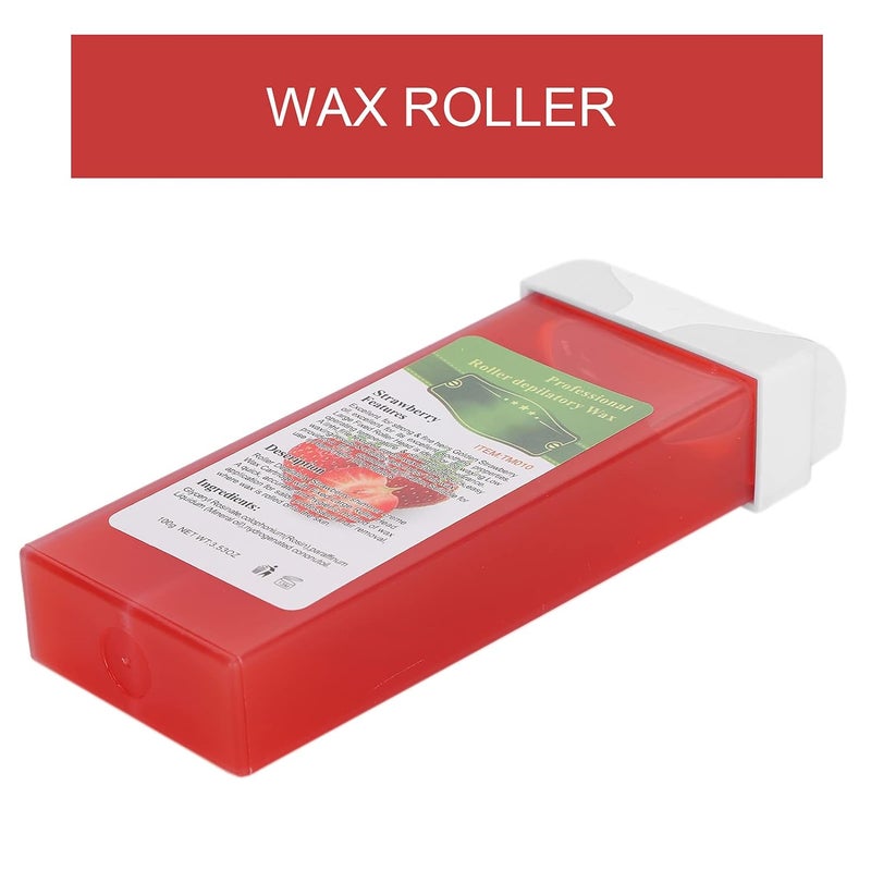 comfrt Roll-On Wax Cartridge for Hair Removal 100g Roller Depilatory Wax for Body Legs Arms Armpit Bikini Hair Removal Professional or Home Uses(Strawberry) - Image 3