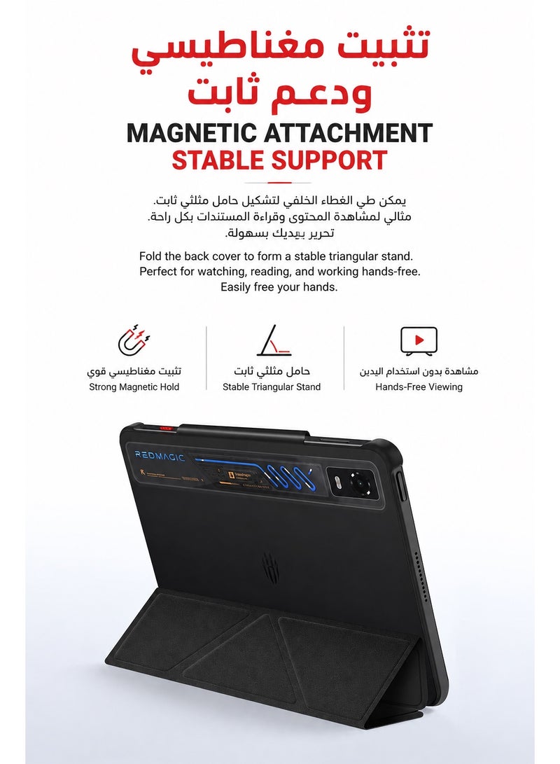 REDMAGIC Astra 2 Original Dual Sided Smart Magnetic Folio Protective Case, Multi Angle Stand, Auto Wake & Sleep For Astra 2 (5Pro) - Image 5