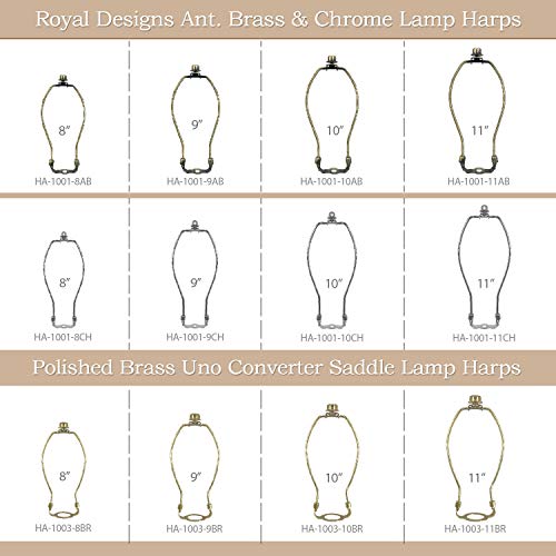 Royal Designs Inc Royal Designs, Inc. HA-1001-8BR-1 Heavy Duty Lamp Harp Finial And Lamp Harp Holder Set, 8", Polished Brass - Image 5