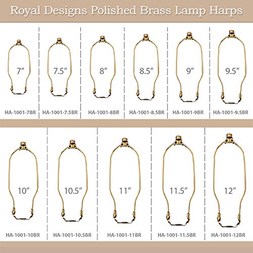 Royal Designs Inc Royal Designs, Inc. HA-1001-8BR-1 Heavy Duty Lamp Harp Finial And Lamp Harp Holder Set, 8", Polished Brass - Image 4