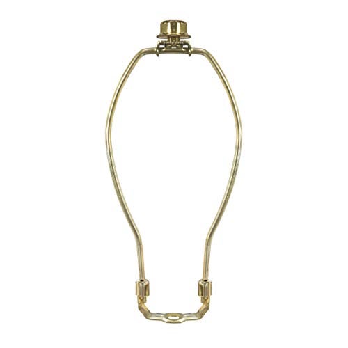 Royal Designs Inc Royal Designs, Inc. HA-1001-8BR-1 Heavy Duty Lamp Harp Finial And Lamp Harp Holder Set, 8", Polished Brass - Image 1