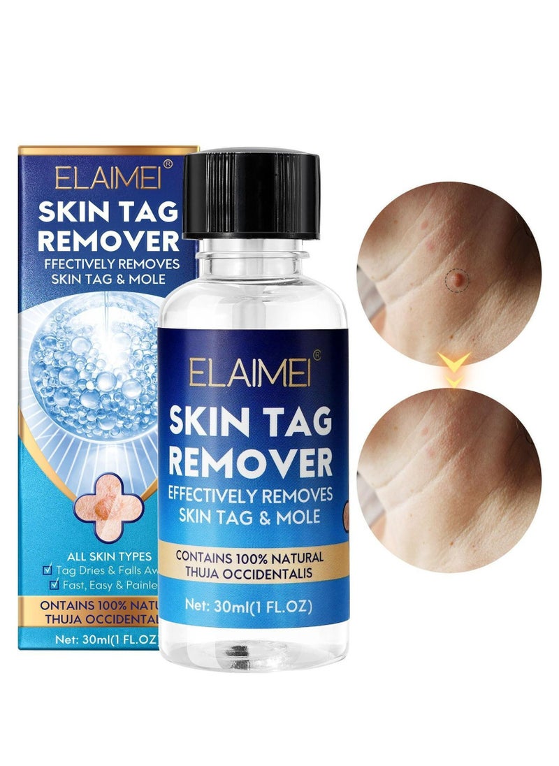 Elaimei Skin Tag Remover Mole Remover Effectively Removes Skin Tag And Mole Quick Results & Effective All Natural Extract Suitable for All Skin Types Easy Use at Home 30ml  - Image 1