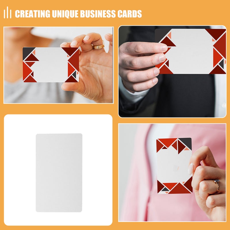 200pcs Metal Business Cards Sublimation Blank Aluminum Alloy Card Thick Engraving Plate For Diy Office Customer Printing - Image 3