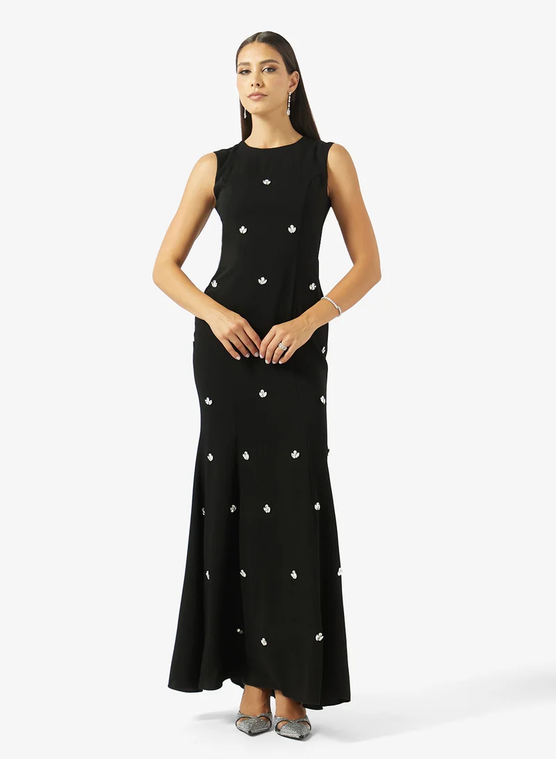 Akadia Fashion  Embellished Black Gown Dress for Women | Best Price UAE