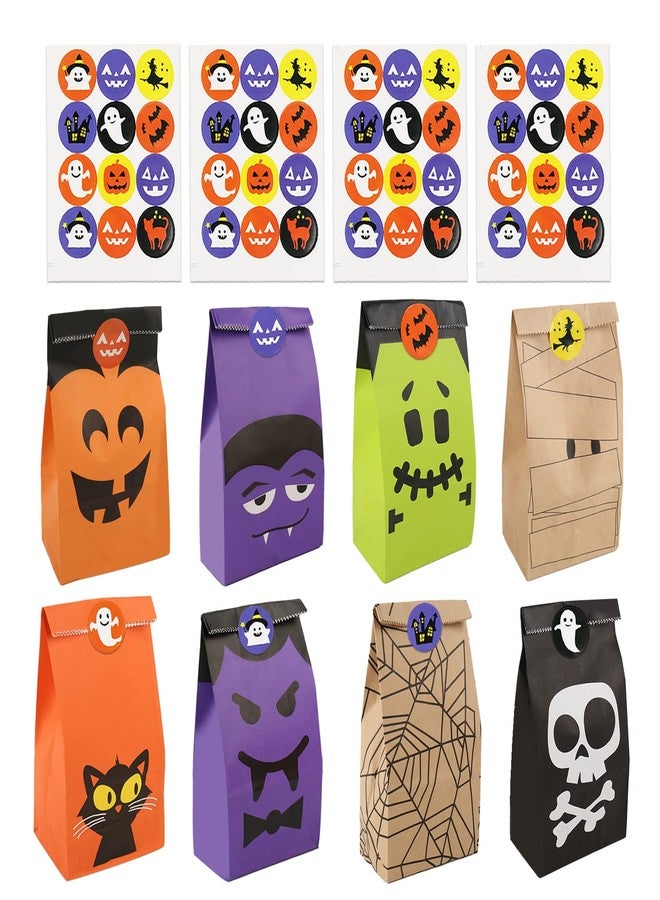 Rulyyo Halloween Trick or Treat Goody Gags Gift Bags, 8 Design, 40 PCS Halloween Treat Bags Party Favor Candy Bags - Image 1
