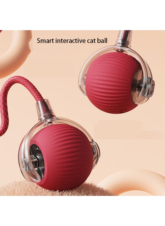 Smart Cat Toy Ball with Birdsong and Automatic Rolling - Rechargeable Interactive Cat Ball, Flashing Feather Rope, 6 Hours Play Time, Safe and Durable Kitten Teasing Ball - Image 5