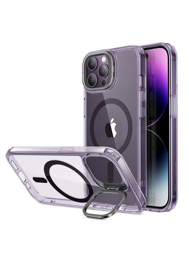اي اس ار جراب ESR لهاتف iPhone 14 Pro Max، متوافق مع MagSafe، حامل حلقي للكاميرا قابل للتعديل، ظهر مقاوم للخدش، حماية من الدرجة العسكرية، TPU، غطاء خلفي مغناطيسي كلاسيكي مع مسند، أرجواني  - Image 1