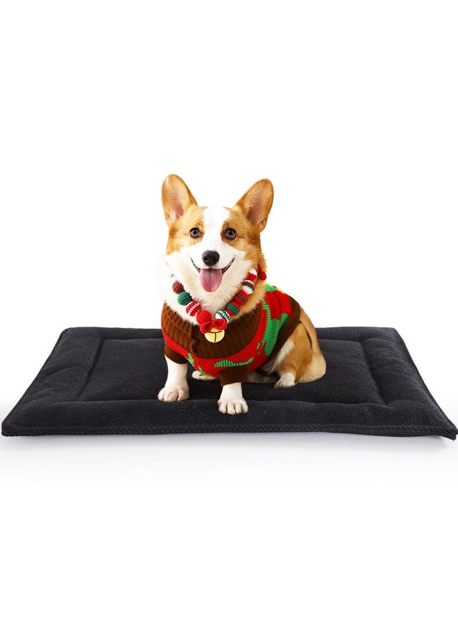 HOMBYS - Chew Proof Dog Crate Pad For Small And Medium Dog,Indestructible Dog Bed For Aggressive Chewers,Machine Washable Waterproof Dog Crate Mat,Durable Puppy Pads,Black Kennel Pad, 17X23 In - Image 1