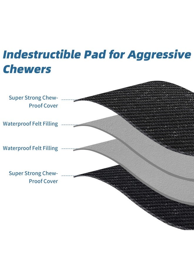 HOMBYS - Chew Proof Dog Crate Pad For Small And Medium Dog,Indestructible Dog Bed For Aggressive Chewers,Machine Washable Waterproof Dog Crate Mat,Durable Puppy Pads,Black Kennel Pad, 17X23 In - Image 1