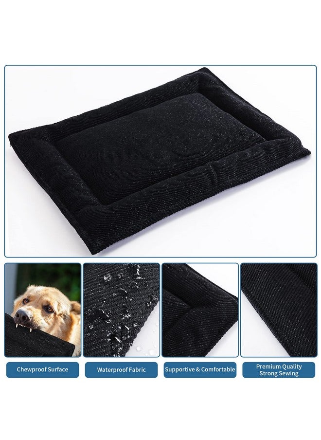 HOMBYS - Chew Proof Dog Crate Pad For Small And Medium Dog,Indestructible Dog Bed For Aggressive Chewers,Machine Washable Waterproof Dog Crate Mat,Durable Puppy Pads,Black Kennel Pad, 17X23 In - Image 1