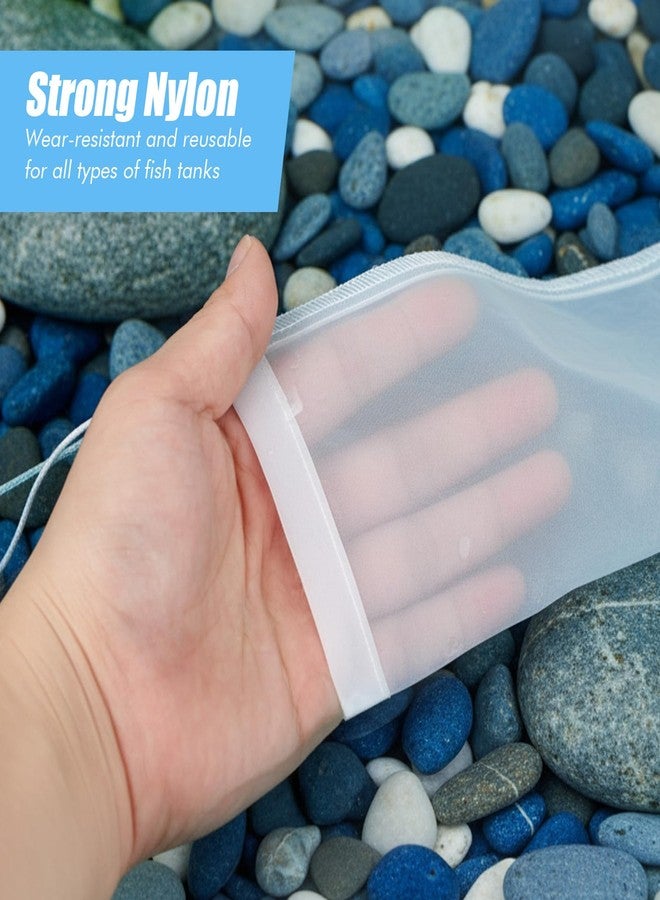 Eldraqth 3 Pack 180 μm Filter Bag, Aquarium Media Bag with Drawstring Reusable Extra Fine Mesh Bags Nylon Aquarium Net Media Bags for Activated Carbon Resins(7.8x3.6in) - Image 5