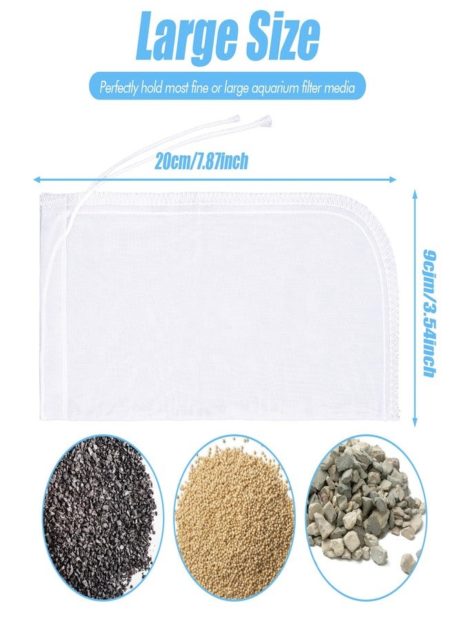 Eldraqth 3 Pack 180 μm Filter Bag, Aquarium Media Bag with Drawstring Reusable Extra Fine Mesh Bags Nylon Aquarium Net Media Bags for Activated Carbon Resins(7.8x3.6in) - Image 3