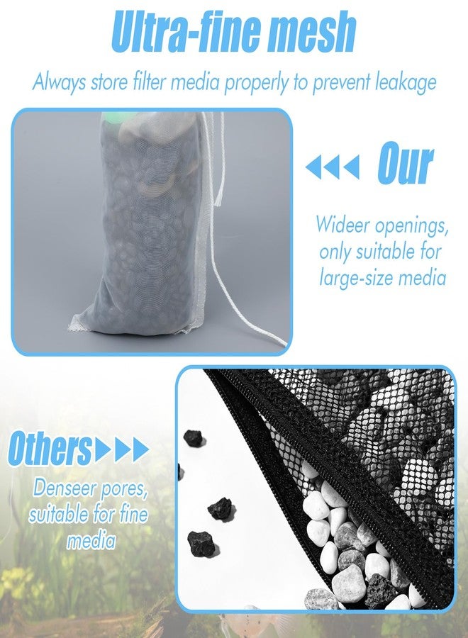 Eldraqth 3 Pack 180 μm Filter Bag, Aquarium Media Bag with Drawstring Reusable Extra Fine Mesh Bags Nylon Aquarium Net Media Bags for Activated Carbon Resins(7.8x3.6in) - Image 4