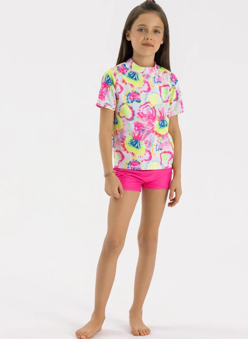 مينوتي Kids Girls Short Sleeve Rash Top And Short Set