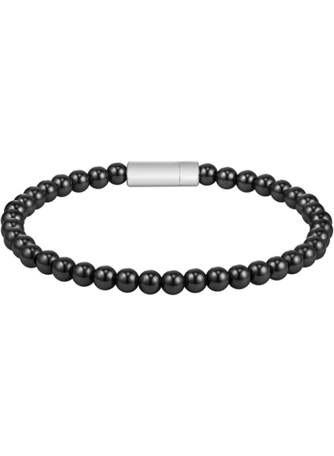 BOSS Sphere Beads Collection Beaded Bracelet For Men In Stainless Steel With Onyx - 1580789M - Image 1