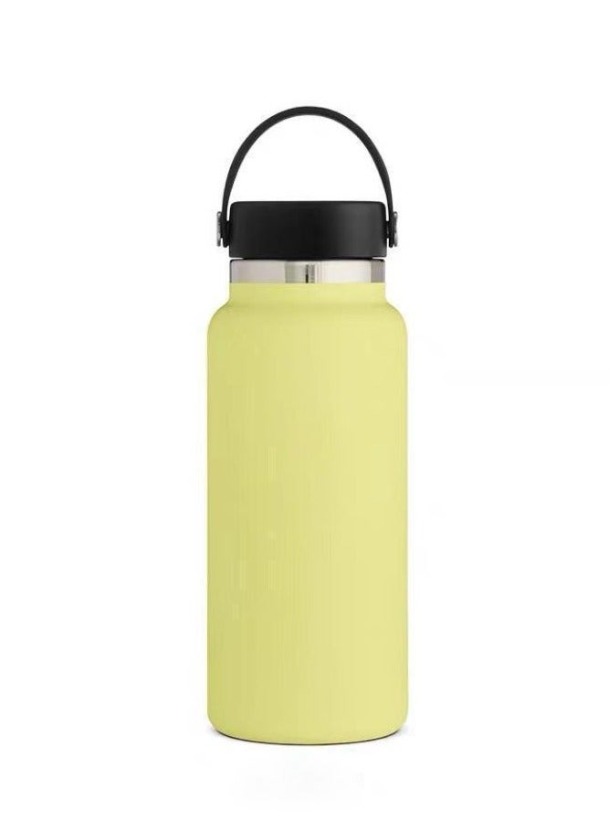 xozgdovg Thermos cup large capacity outdoor sports kettle Double vacuum 32oz fluorescent yellow