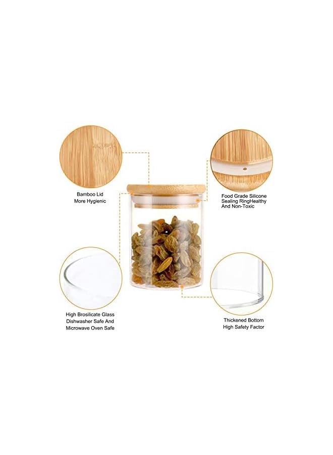 IAF 12 PCS Glass Jars with Bamboo Lids (9OZ) | Mini Clear Glass Airtight Spice Jars | Food Storage Containers for Home Kitchen, Tea, Herbs, Sugar, Salt, Coffee, Flour, Herbs, Grains - Image 4
