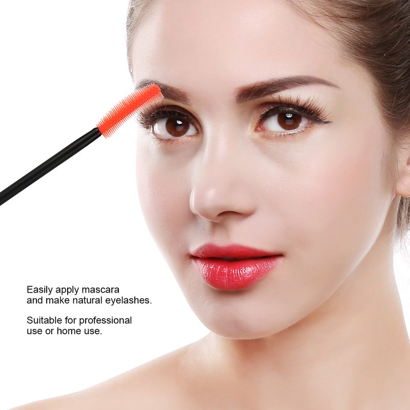 Silicone Eyelash Brush Disposable Eyelashes Comb Mascara Applicator Makeup Half moon - Image 2