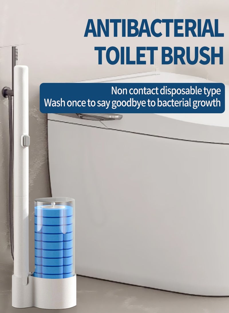 BEIRUI Disposable toilet cleaning brush, 12 disposable lavender-scented replacement sponge brush heads for bathroom toilet cleaning, hangable toilet brush, safe and hygienic for more peace of mind - Image 2