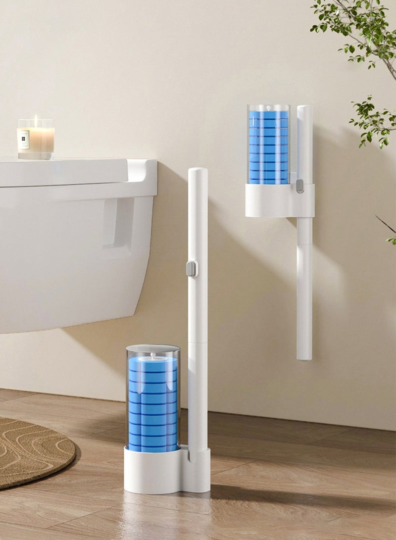 BEIRUI Disposable toilet cleaning brush, 12 disposable lavender-scented replacement sponge brush heads for bathroom toilet cleaning, hangable toilet brush, safe and hygienic for more peace of mind - Image 1