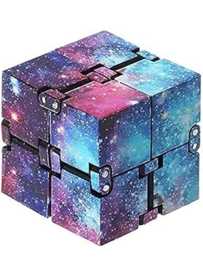 Infinity Cube, Plastic Fidget Cube PVC MiniStress Fidget Finger Toy for Kids, Adults, Killing Time ADD ADHD Anxiety Disorder Star Purple