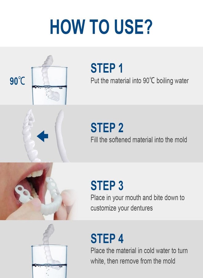 YAFIYGI 2 أزواج من قشور الأسنان القابلة للتثبيت لتناسب الأسنان المريحة وتبييض الأسنان القابلة للتثبيت مع حفلات النساء والرجال في ابتسامة جميلة لحظات سريعة - Image 5