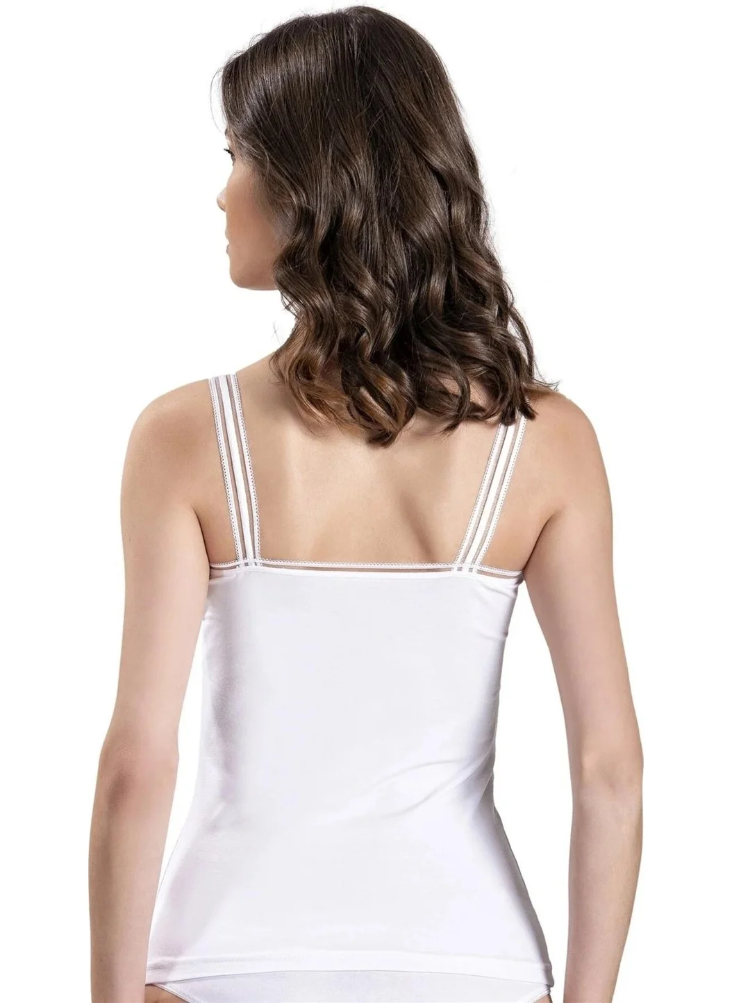 جيبر Women's V Neck Rope Strap Undershirt 553 - 3 Pieces