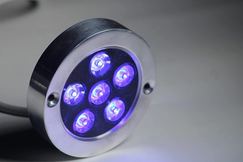 Aqua light 6 ضوء LED تحت الماء من الألمنيوم بلون أزرق أكوا مع SMPS ودرجة مقاومة للماء IP68، ضمان لمدة سنة صنع في الهند. (1 قطعة) - Image 1