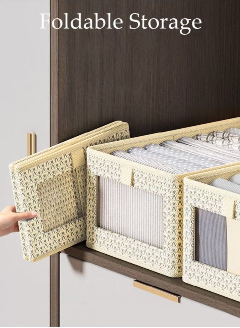 2-Pieces Foldable Closet Storage Organizer Washable Closet Storage Box with Carrying Handles Cube Storage Bin for Clothes Wardrobe Home Bedroom Office - Image 3
