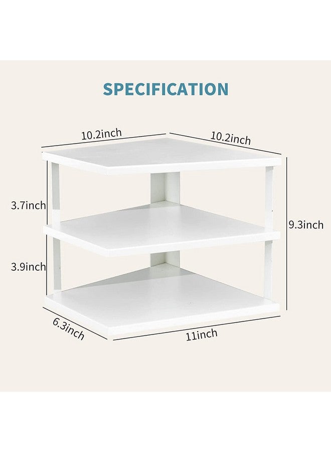 appeasy Metal Counter-top Kitchen Corner Organizer Shelf | Spice Rack, Cabinet Organizer Pantry Organization and Storage - Bathroom Counter-top Triangle Shelves | White, Corner Shelf - Image 5