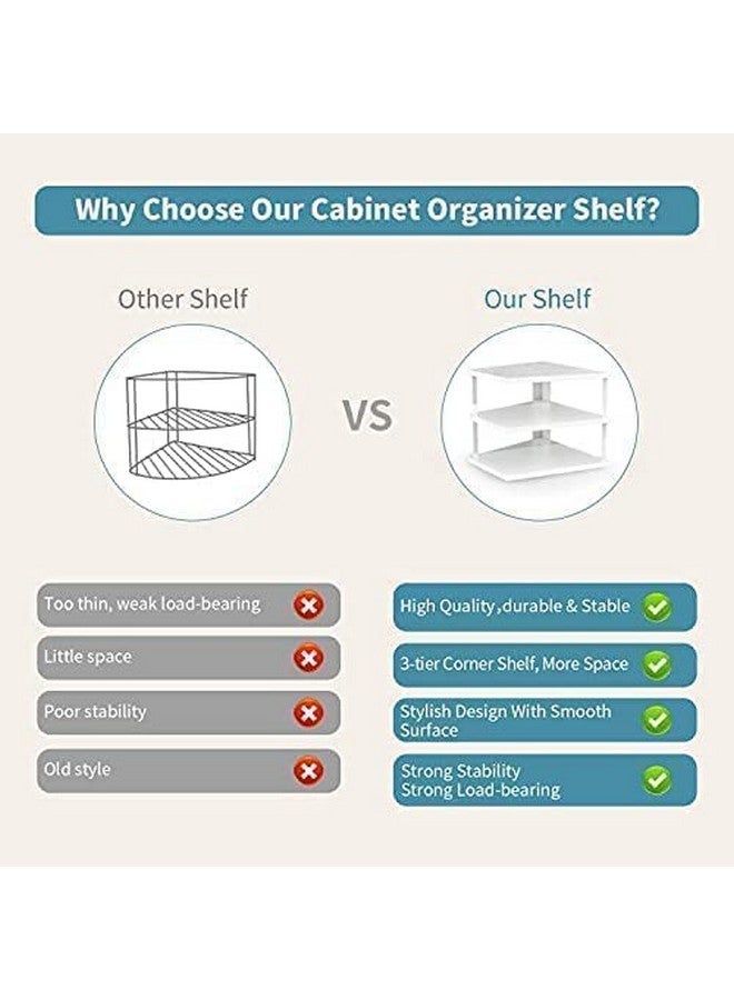 appeasy Metal Counter-top Kitchen Corner Organizer Shelf | Spice Rack, Cabinet Organizer Pantry Organization and Storage - Bathroom Counter-top Triangle Shelves | White, Corner Shelf - Image 3