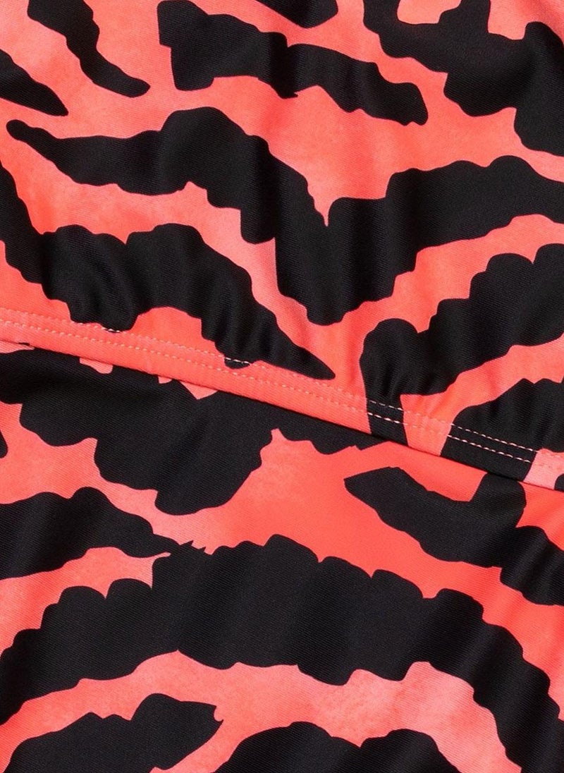 MINOTI Girls' One-Piece Swimsuit with Print and Cut-Out Side - Image 3