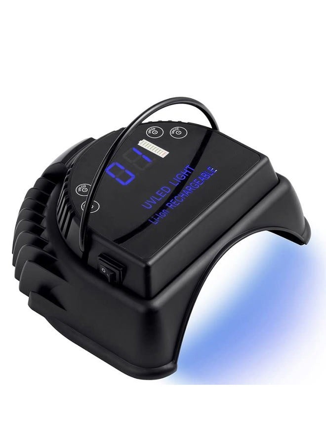 MINI LOP 64W Rechargeable Pro LED Gel Nail UV Light UV LED Nail Lamp Cordless Led Light for Nails(Black) - Image 1