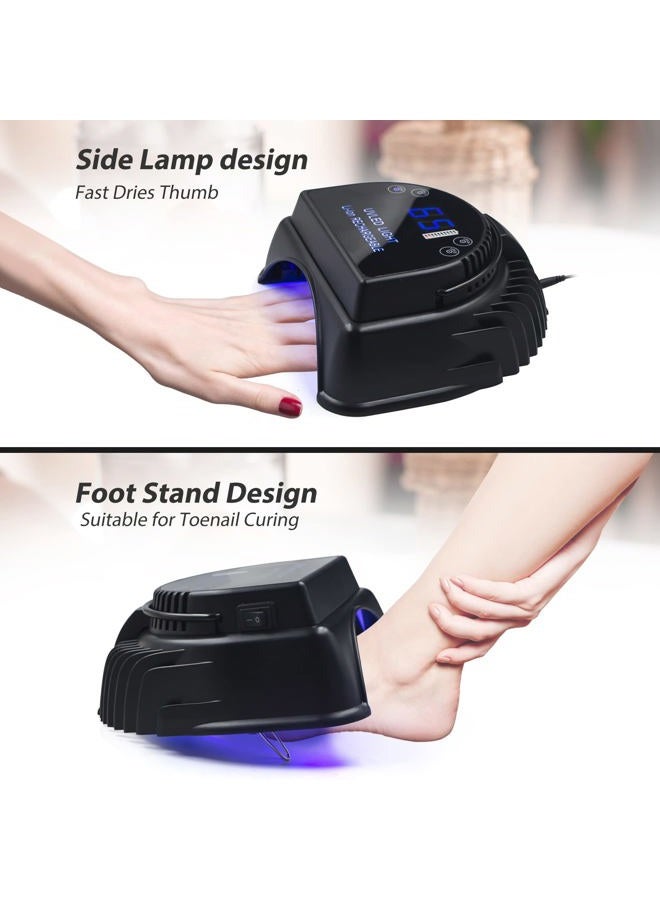 MINI LOP 64W Rechargeable Pro LED Gel Nail UV Light UV LED Nail Lamp Cordless Led Light for Nails(Black) - Image 5