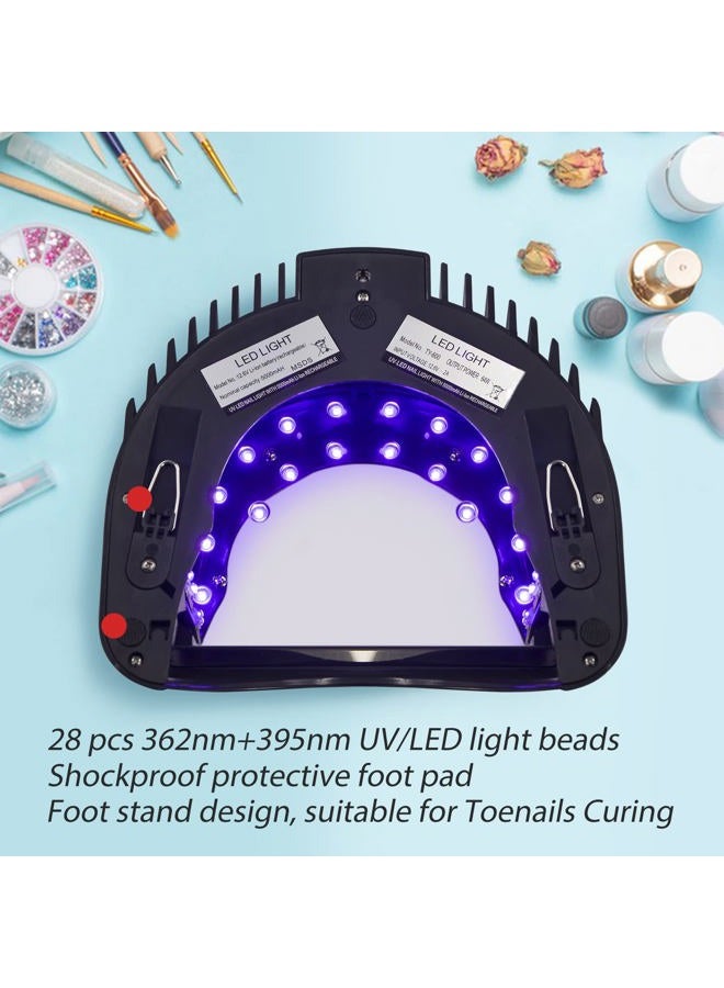 MINI LOP 64W Rechargeable Pro LED Gel Nail UV Light UV LED Nail Lamp Cordless Led Light for Nails(Black) - Image 3