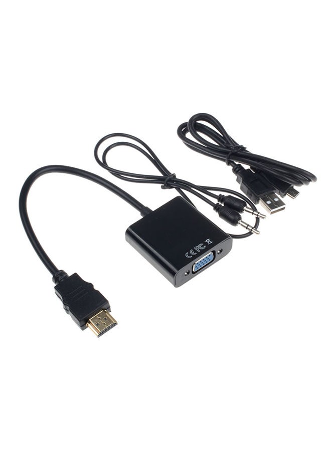 HDMI To Vga With Audio Converter Black