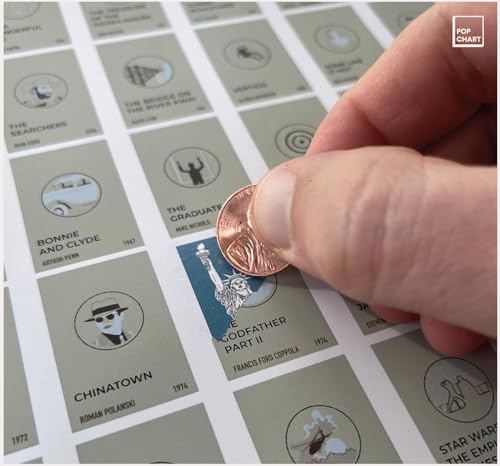 Pop Chart Lab Pop Chart | 100 Essential Movies Scratch-Off Chart | 12" x 16" Scratch-Off Poster | Original Bucket List Poster of Must-See Movies | Featured in Wirecutter and on Huckberry - Image 4