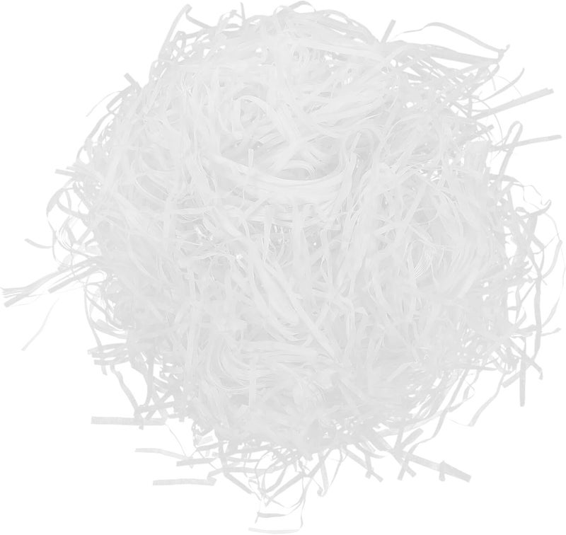 Operitacx White Crinkle Shredded Paper Filler 200g Bag for Box Decoration and Basket Stuffing, Lightweight Protective Confetti Paper for Holiday Wrapping and Present Packaging - Image 1