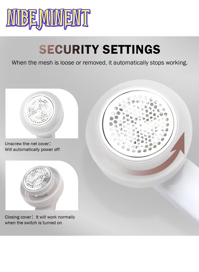 NIBEMINENT Rechargeable Electric Fabric Shaver, Electric Lint Remover, Portable Lint Shaver, Sweater Defuzzer to Remove Pilling, with USB Cable and Cleaning Brush, Lint Balls Bobbles, Cleaning Machine - Image 3