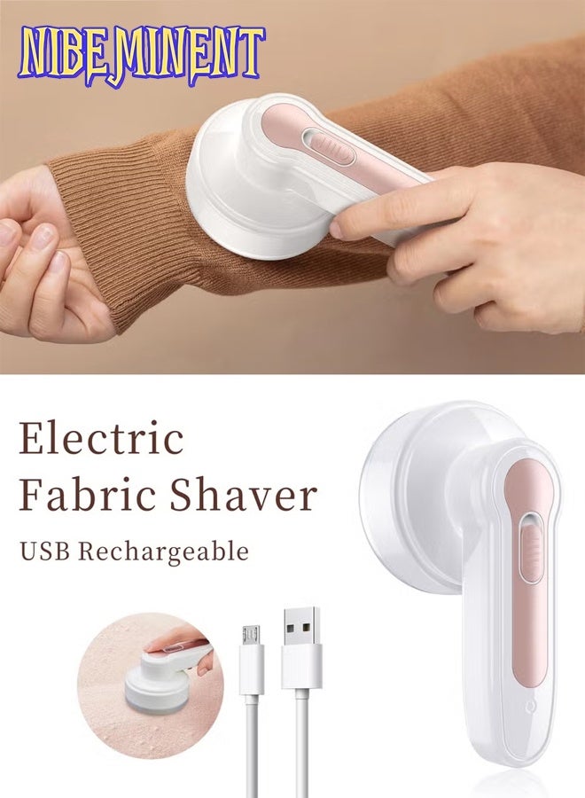 NIBEMINENT Rechargeable Electric Fabric Shaver, Electric Lint Remover, Portable Lint Shaver, Sweater Defuzzer to Remove Pilling, with USB Cable and Cleaning Brush, Lint Balls Bobbles, Cleaning Machine - Image 2