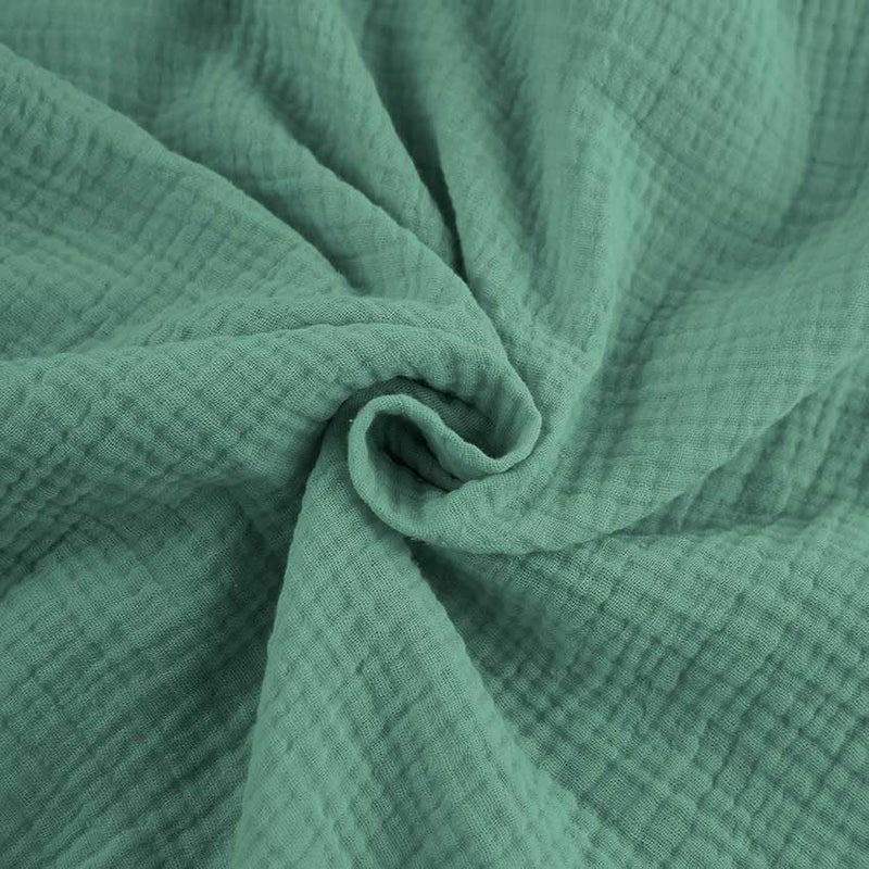 codcm Womens Cotton Gauze Loungewear Sets Casual 2 Piece Sleepwear Button Down Shirt and Wide Leg Pants Outfits(Green,Medium) - Image 5