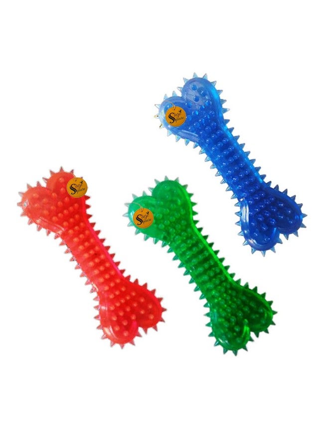 Sage Square Durable Pet Toys For Puppies Sleeper Shaped Chewing Toy + Rubber Chew Bone Toy For Small And Medium Pets Pack Of 2  - Image 4