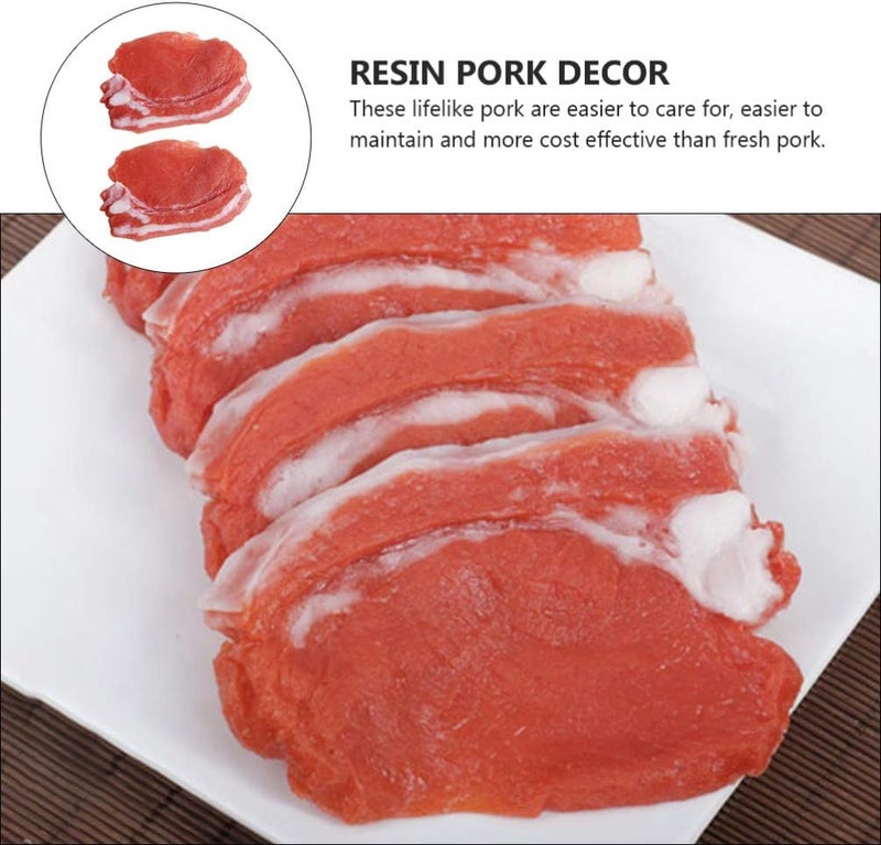 2pcs Simulation Meat Food Fake Cooked Fresh Pork Lifelike Resin Pork Model for Hotel Store Display Photography Props - Image 4