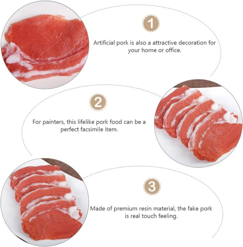 2pcs Simulation Meat Food Fake Cooked Fresh Pork Lifelike Resin Pork Model for Hotel Store Display Photography Props - Image 3