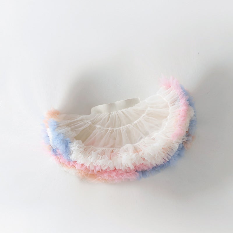 Birthday Party Puffy Skirt Fantasy rainbow [upgraded model] 