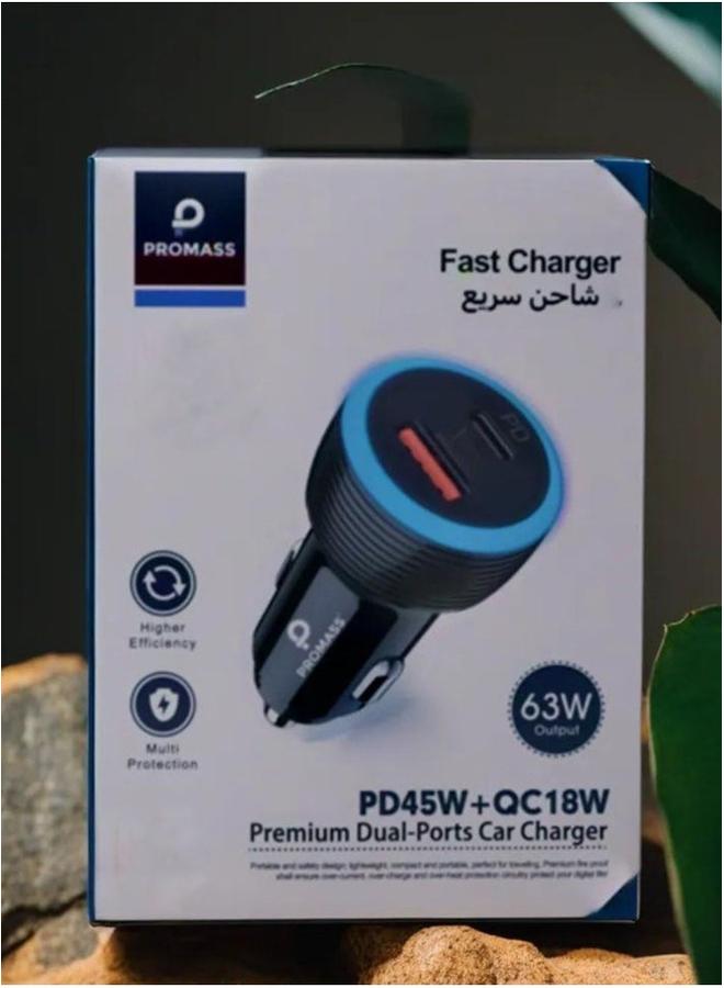 PROMASS Dual-Port Car Charger for Fast and Convenient Charging On the Road