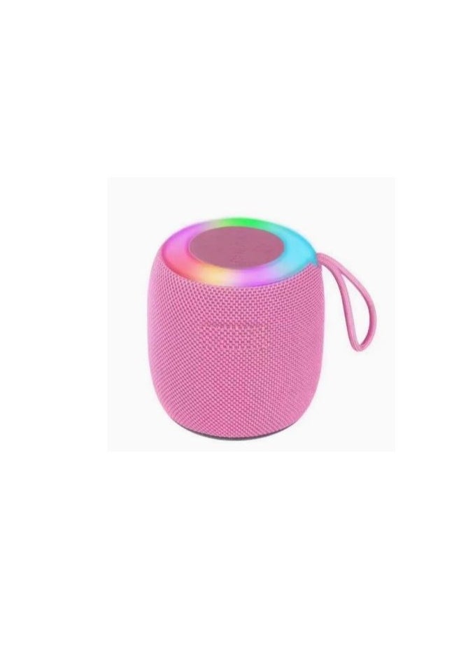 Generic Wireless Bluetooth Speaker Subwoofer Outdoor Portable Car Home Atmosphere Desktop Small Mini Speaker with RGB light support Radio ,TF card, flash memory - Pink  - Image 1