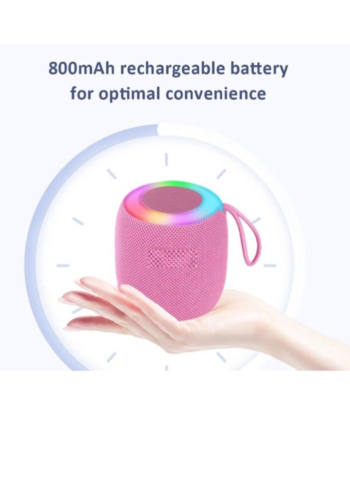 Generic Wireless Bluetooth Speaker Subwoofer Outdoor Portable Car Home Atmosphere Desktop Small Mini Speaker with RGB light support Radio ,TF card, flash memory - Pink  - Image 2