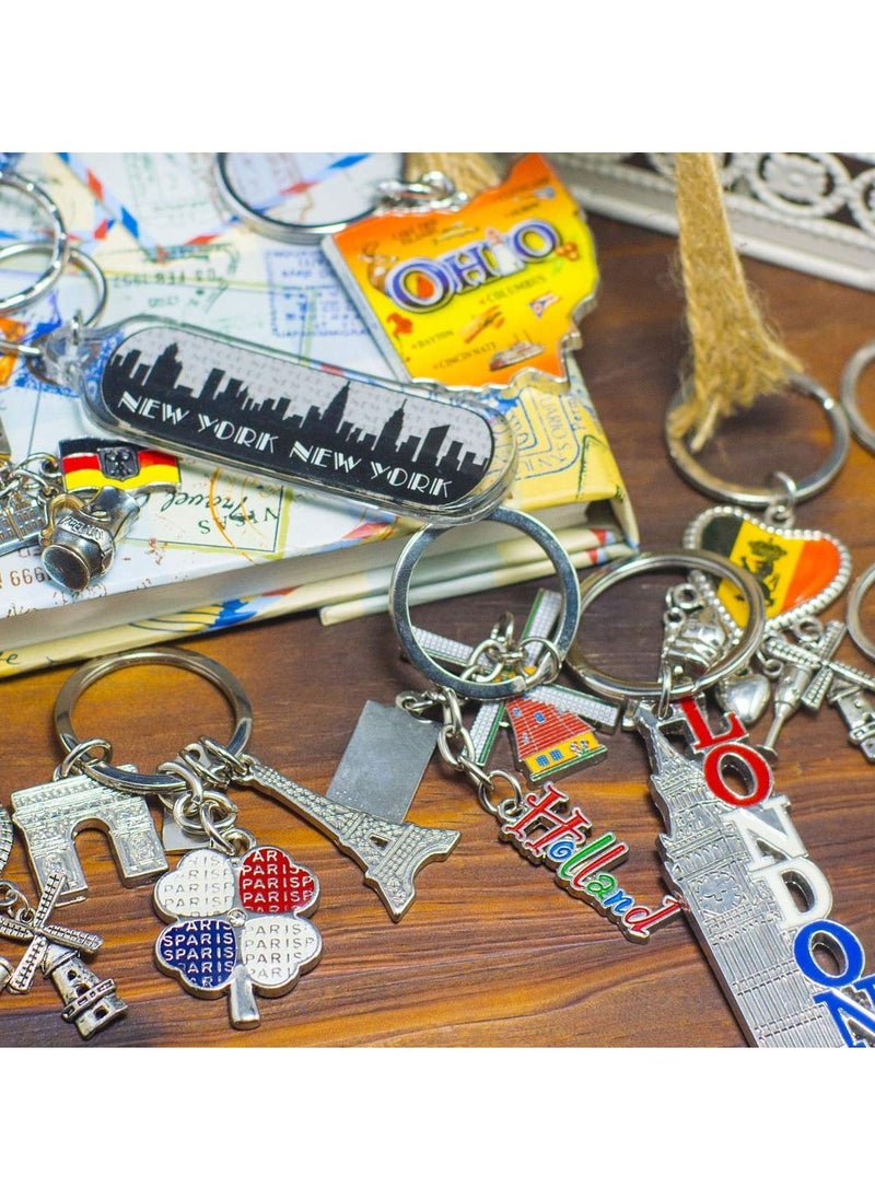SYOSI - Flat Key Chains Rings, Silver Metal Key Rings with Chain for Crafts Home Car Office Keys DIY Accessories 3 Sizes (1.25 inch/ 32mm 1 inch/ 25mm 0.75 inch/ 20mm) 60 Pcs - Image 1