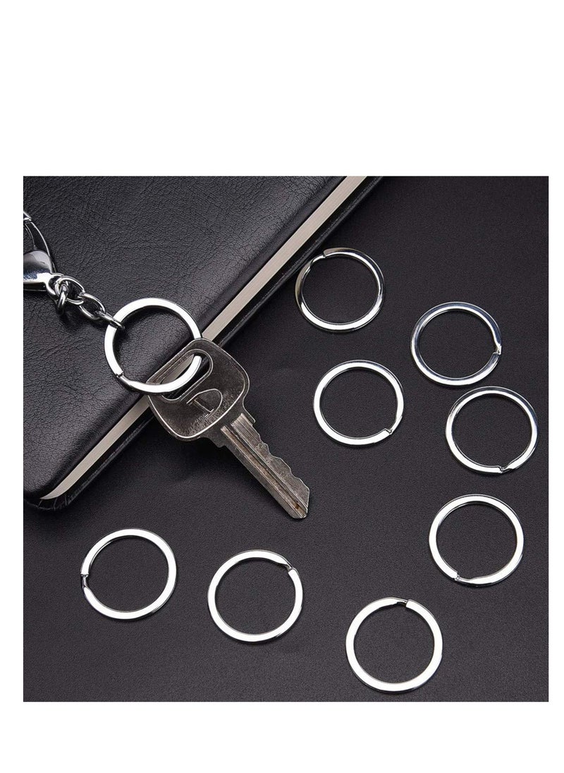 SYOSI - Flat Key Chains Rings, Silver Metal Key Rings with Chain for Crafts Home Car Office Keys DIY Accessories 3 Sizes (1.25 inch/ 32mm 1 inch/ 25mm 0.75 inch/ 20mm) 60 Pcs - Image 1